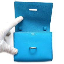 将图像加载到图库查看器中，HERMES Chaine d&#39;Ancre Compact Blue Frida Chevre Leather Shamquila
