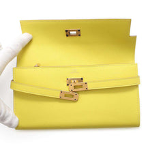 Load image into Gallery viewer, HERMES Kelly wallet long Soufre Epsom
