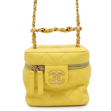 Load image into Gallery viewer, CHANEL Matelasse Vanity ChainShoulder Bag YellowAS3228 Lambskin Size Small
