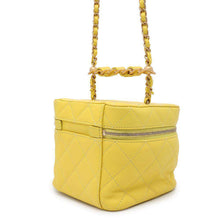 Load image into Gallery viewer, CHANEL Matelasse Vanity ChainShoulder Bag YellowAS3228 Lambskin Size Small
