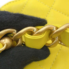 Load image into Gallery viewer, CHANEL Matelasse Vanity ChainShoulder Bag YellowAS3228 Lambskin Size Small
