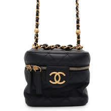 将图像加载到图库查看器中，CHANEL Matelasse Vanity ChainShoulder Bag Black AS3228 Calf Leather
