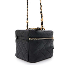 将图像加载到图库查看器中，CHANEL Matelasse Vanity ChainShoulder Bag Black AS3228 Calf Leather
