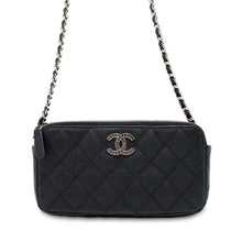 将图像加载到图库查看器中，CHANEL Matelasse Chain wallet Black AP3837 Caviar Leather
