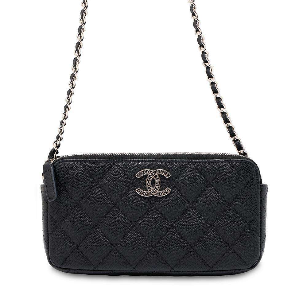 CHANEL Matelasse Chain wallet Black AP3837 Caviar Leather