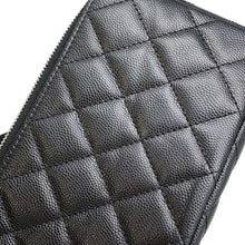 将图像加载到图库查看器中，CHANEL Matelasse Chain wallet Black AP3837 Caviar Leather
