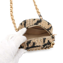 将图像加载到图库查看器中，CHANEL CHANEL19 Round Chain Shoulder Bag Beige/Black Tweed Leather
