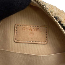 Load image into Gallery viewer, CHANEL CHANEL19 Round Chain Shoulder Bag Beige/Black Tweed Leather
