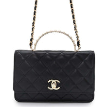 Load image into Gallery viewer, CHANEL Costume Pearl Chain Wallet BlackAP3952 Lambskin
