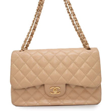 Load image into Gallery viewer, CHANEL Matelasse Double Flap ChainShoulder Bag Beige Caviar Leather
