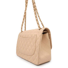 Load image into Gallery viewer, CHANEL Matelasse Double Flap ChainShoulder Bag Beige Caviar Leather
