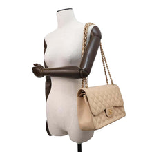 Load image into Gallery viewer, CHANEL Matelasse Double Flap ChainShoulder Bag Beige Caviar Leather
