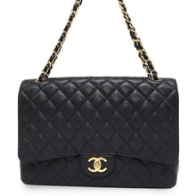 Load image into Gallery viewer, CHANEL Matelasse Double Flap ChainShoulder Bag Black Caviar Leather Size 34
