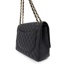 Load image into Gallery viewer, CHANEL Matelasse Double Flap ChainShoulder Bag Black Caviar Leather Size 34
