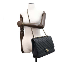 Load image into Gallery viewer, CHANEL Matelasse Double Flap ChainShoulder Bag Black Caviar Leather Size 34
