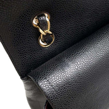 Load image into Gallery viewer, CHANEL Matelasse Double Flap ChainShoulder Bag Black Caviar Leather Size 34
