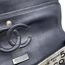 Load image into Gallery viewer, CHANEL Logo Print Double Flap ChainShoulder Bag Black A01112 Leather
