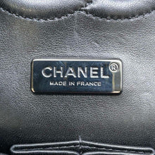 Load image into Gallery viewer, CHANEL Logo Print Double Flap ChainShoulder Bag Black A01112 Leather
