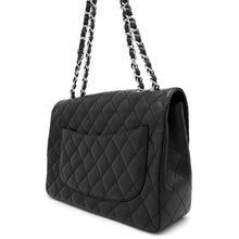 将图像加载到图库查看器中，CHANEL Matelasse Single Flap ChainShoulder Bag Black Caviar Leather Size 30
