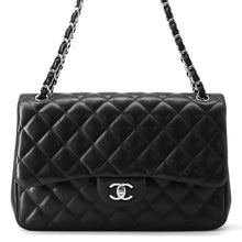 将图像加载到图库查看器中，CHANEL Matelasse Double Flap ChainShoulder Bag Black A58600 Lambskin Size 30
