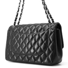 将图像加载到图库查看器中，CHANEL Matelasse Double Flap ChainShoulder Bag Black A58600 Lambskin Size 30
