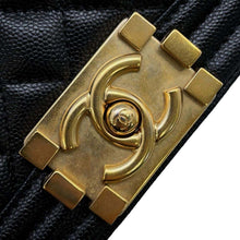 Load image into Gallery viewer, CHANEL Boy Chanel ChainShoulder Bag Black A67085 Caviar Leather Size Small
