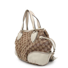 将图像加载到图库查看器中，GUCCI GG Canvas Tribeca Tassel Tote Beige/White211955 Canvas Leather
