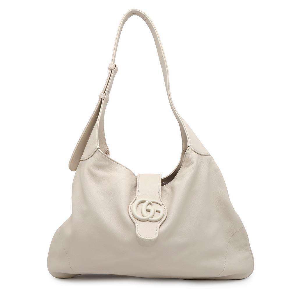 GUCCI Afrotete Shoulder Bag White 772483 Leather Size Large