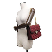 Load image into Gallery viewer, GUCCI GGChainShoulder Bag Bordeaux740834 Canvas Leather
