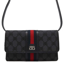 Load image into Gallery viewer, BALENCIAGA Gucci collaboration shoulder wallet Black680131 Canvas/Leather
