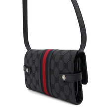 Load image into Gallery viewer, BALENCIAGA Gucci collaboration shoulder wallet Black680131 Canvas/Leather
