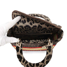 将图像加载到图库查看器中，Dior Lady Dee Light Leopard Brown/Red/Yellow M0565OTGT Velvet Size Medium
