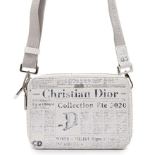 将图像加载到图库查看器中，Dior Daniel Arsham Collaboration Newspaper Pochette Bag White Leather
