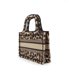 将图像加载到图库查看器中，Dior Leopard Book Tote Beige/Black S5475ZRHM Canvas Size Mini
