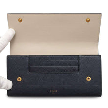 Load image into Gallery viewer, CELINE Long wallet Navy/Beige 101673AFE Leather
