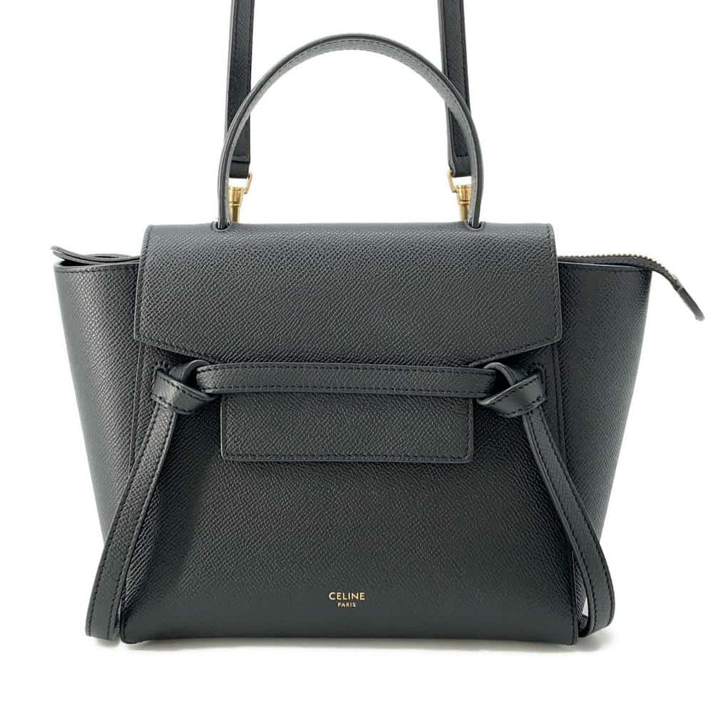 CELINE Belt bag Black 189003 Calf Leather Size Nano