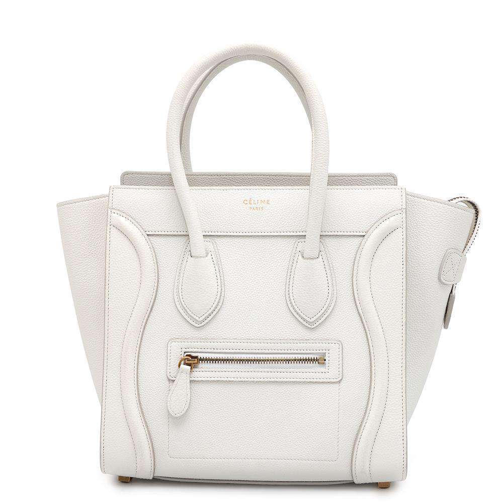 CELINE Luggage shopper White 167793 Leather Size micro