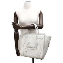 Load image into Gallery viewer, CELINE Luggage shopper White 167793 Leather Size micro
