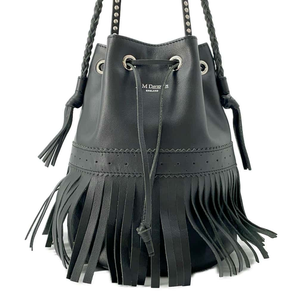 J&M DAVIDSON J&M Davidson Carnival Fringe Shoulder Black Leather