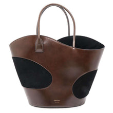 Load image into Gallery viewer, Ferragamo Cutout Tote Bag Brown/Black 215475 Suede leather
