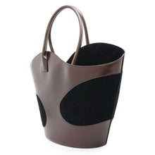 Load image into Gallery viewer, Ferragamo Cutout Tote Bag Brown/Black 215475 Suede leather
