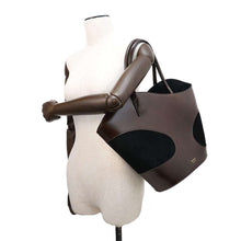 Load image into Gallery viewer, Ferragamo Cutout Tote Bag Brown/Black 215475 Suede leather
