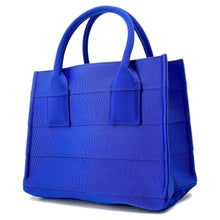 将图像加载到图库查看器中，Ferragamo Logo Handbag Blue 214988 Canvas
