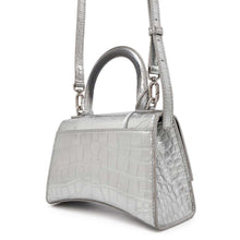 Load image into Gallery viewer, BALENCIAGA Hour glass Silver592833 Embossed Leather Size XS
