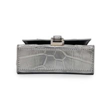 Load image into Gallery viewer, BALENCIAGA Hour glass Silver 637372 Embossed Leather Size Mini
