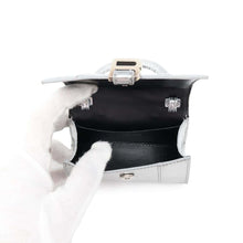 Load image into Gallery viewer, BALENCIAGA Hour glass Silver 637372 Embossed Leather Size Mini
