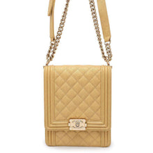 Load image into Gallery viewer, CHANEL Boy Chanel Vertical Chain Shoulder Bag YellowAS0130 Caviar Leather
