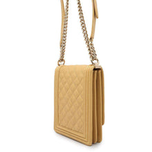 Load image into Gallery viewer, CHANEL Boy Chanel Vertical Chain Shoulder Bag YellowAS0130 Caviar Leather
