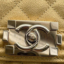 Load image into Gallery viewer, CHANEL Boy Chanel Vertical Chain Shoulder Bag YellowAS0130 Caviar Leather
