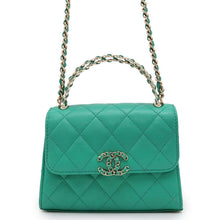 Load image into Gallery viewer, CHANEL Top handle Matelasse ChainShoulder Green AP3237 Caviar Leather
